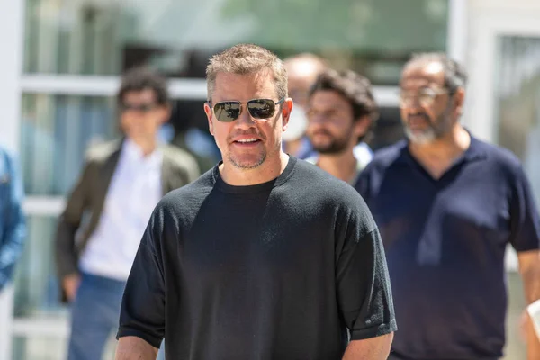 Cannes Francia Julio 2021 Actor Estadounidense Matt Damon Sonríe Durante — Foto de Stock