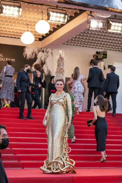 Cannes France July 2021 Russian Businesswoman Presenter Elena Lenina Arrives — Stock Photo, Image