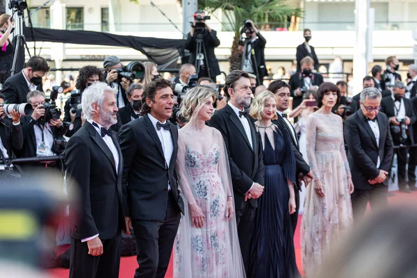 Cannes France July 2021 Elena Lietti Riccardo Scamarcio Alba Rohrwacher — Stok Foto