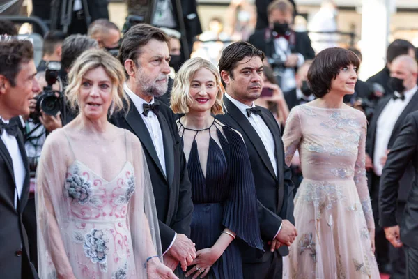 Cannes France July 2021 Elena Lietti Riccardo Scamarcio Alba Rohrwacher — Stock Photo, Image