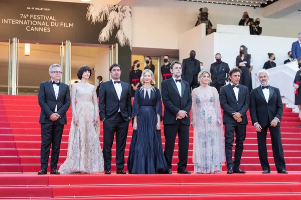 Cannes Frankrike Juli 2021 Elena Lietti Riccardo Scamarcio Alba Rohrwacher — Stockfoto