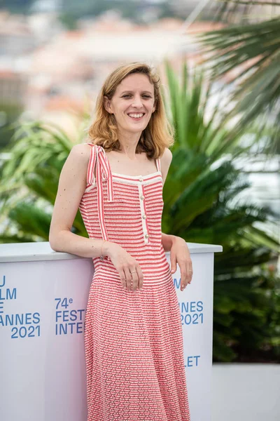 Cannes Frankrike Juli 2021 Regissör Mia Hansen Love Deltar Fotokameran — Stockfoto