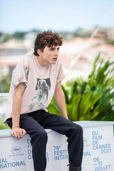 Cannes Γαλλια Ιουλιου 2021 Timothe Chalamet Παρευρίσκεται Στο Φωτοτυπικό French — Φωτογραφία Αρχείου