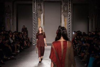 UMA WANG - Milan Fashion Week Spring-Summer 2015 clipart