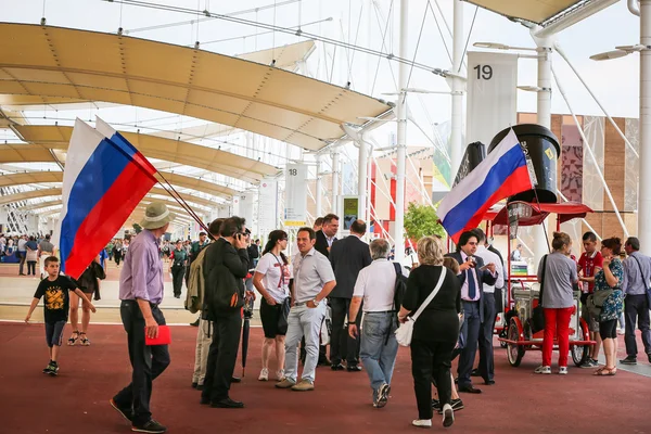 Presidente russo Vladimir Putin visita Expo — Fotografia de Stock