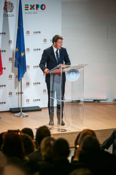Matteo Renzi inaugura Expo 2015 — Foto Stock