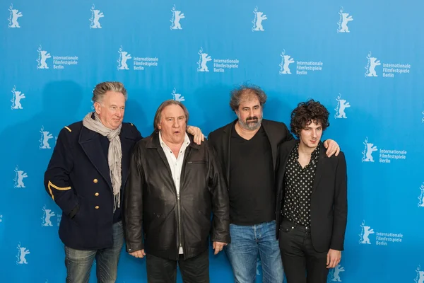 Gustave Kervern, Gerard Depardieu, Vincent Lacoste en Benoit Delepine — Stockfoto
