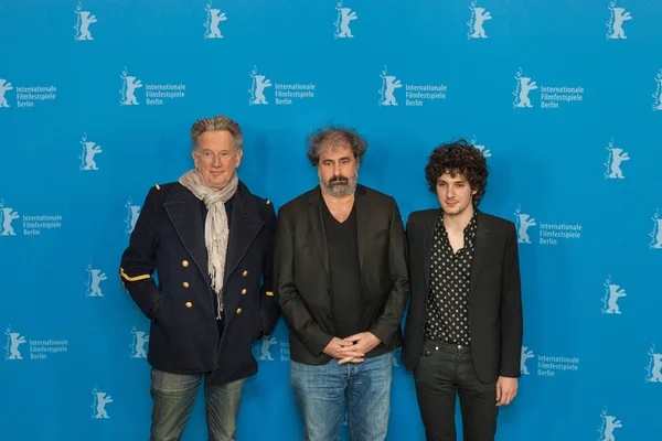 Director Benoit Delepine, Gustave Kervern and actor Vincent Lacoste — Stock Photo, Image