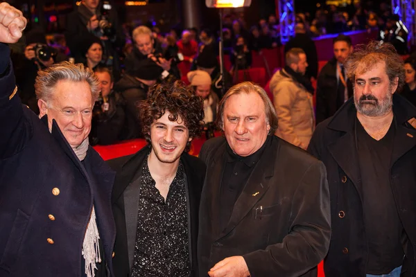 Gustave Kervern, Gerard Depardieu, Vincent Lacoste y Benoit Delepine — Foto de Stock