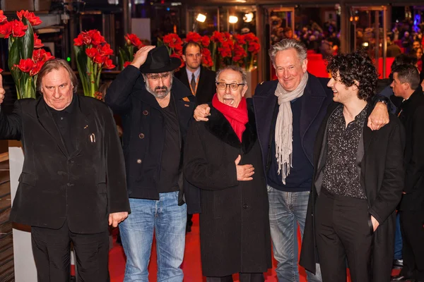 Gerard Depardieu, Gustave Kervern, Dieter Kosslick, Benoit Delepine en Vincent Lacoste — Stockfoto