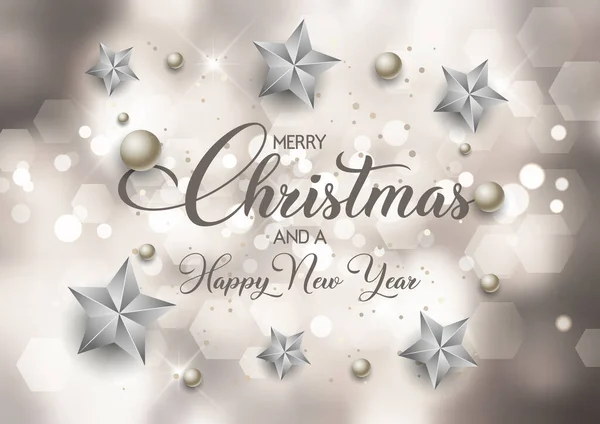 ボケの照明デザインで装飾的なクリスマスと新年の背景 — ストックベクタ