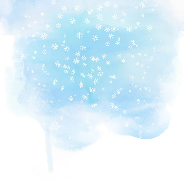 Fond Noël Avec Des Flocons Neige Tombants Sur Design Aquarelle — Image vectorielle