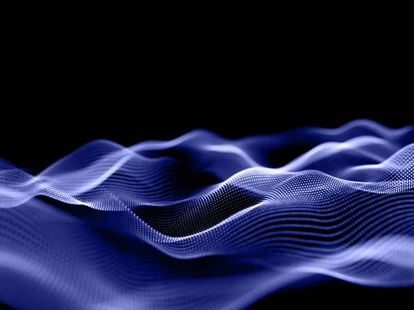 Render Flowing Particles Background Shallow Depth Field — Stock Photo, Image