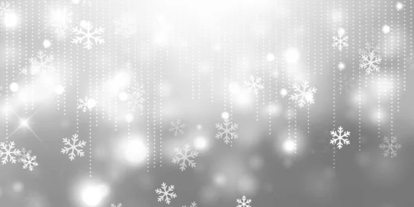 Banner Navidad Con Copos Nieve Luces Bokeh — Archivo Imágenes Vectoriales