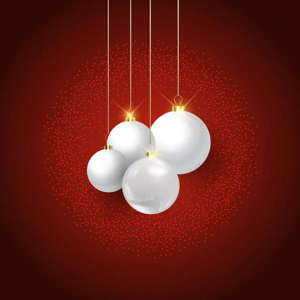 Decorative Christmas Background Hanging Baubles — Stock Vector