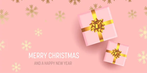 Christmas Banner Luxury Gifts Snowflake Design — Stock Vector