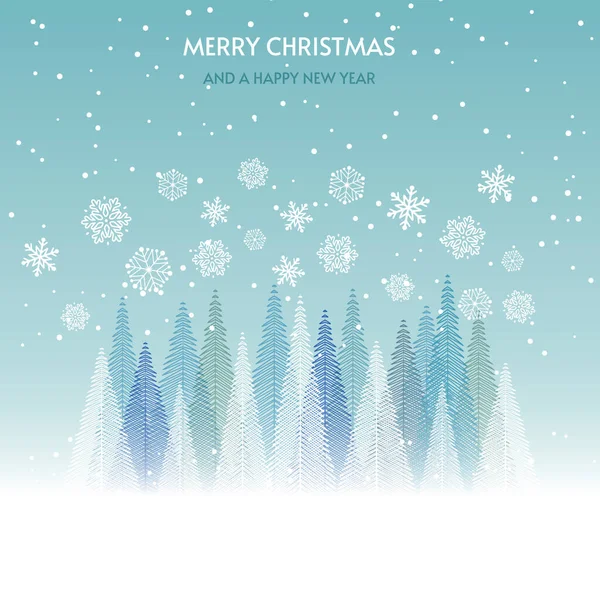 带有抽象树和雪花图案的圣诞背景 — 图库矢量图片