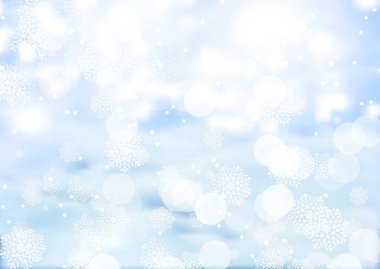 Kar taneleri ve ışık tasarımlı Noel arkaplanı