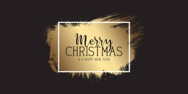 Grunge tarzı siyah ve altın Noel bayrağı