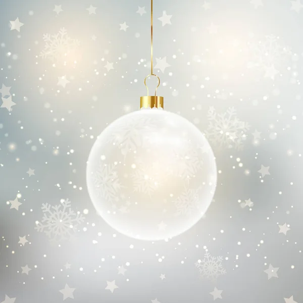 Kerst Achtergrond Met Decoratieve Opknoping Bauble — Stockvector