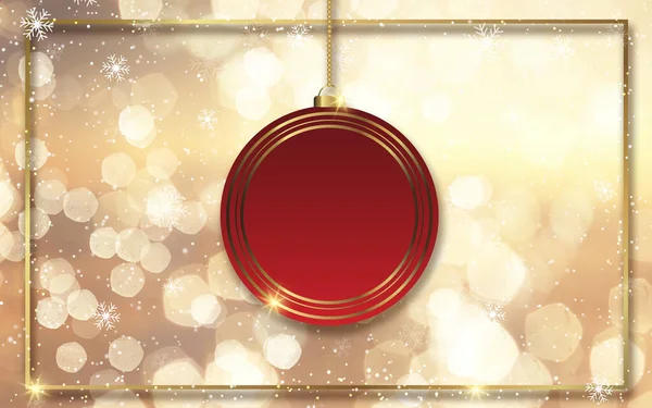 Рождественский Фон Золотыми Боке Огни Висячие Безделушки Дизайн — стоковое фото