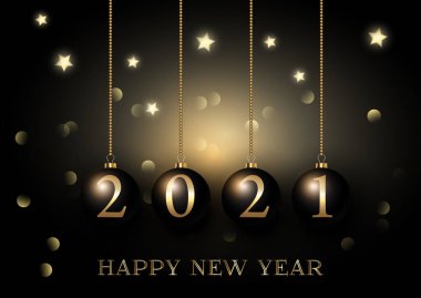 Bokeh ışıkları ve yıldız tasarımı üzerine takılar asarak mutlu yıllar.