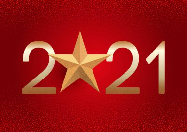 Altın yıldız ve parıltı tasarımlı mutlu yıllar.
