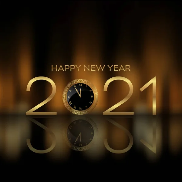 Happy New Year Background Clock Face Showing Time Getting Midnight — Stock Vector