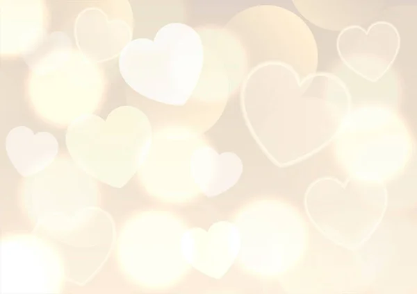 Día San Valentín Fondo Con Diseño Luces Bokeh Oro — Vector de stock