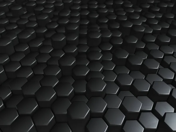 Render Modern Tech Background Black Extruding Hexagons — Stock Photo, Image