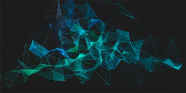 Düşük poli pleksus tasarımlı modern pankart