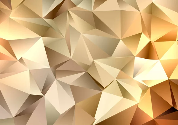 Abstraktní Pozadí Zlatým Nízkým Poly Geometrický Design — Stockový vektor