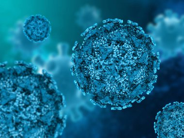 Covid 19 hücreli 3 boyutlu tıbbi arkaplan oluşturma