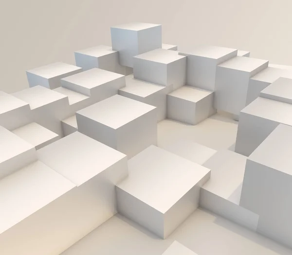 Rendu Fond Abstrait Moderne Avec Des Cubes Extrudés — Photo