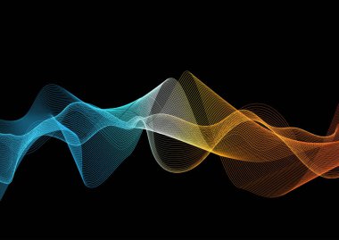 Ateş ve buz temalı akış çizgileri tasarımı ile soyut arkaplan