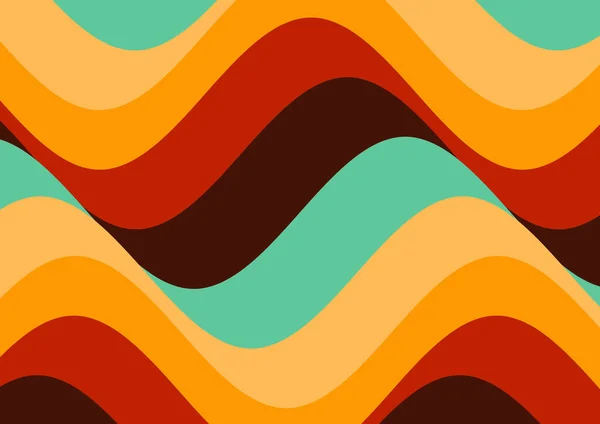 Retro Gestylte Wellenförmige Tapete Design — Stockvektor
