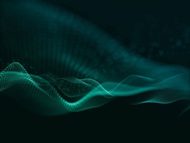 Akan siber parçacıklar ile modern bir arkaplanın 3B canlandırması