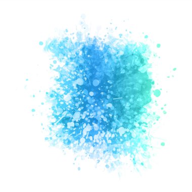 Mavi ve mavimsi renklerle detaylı suluboya dokusu