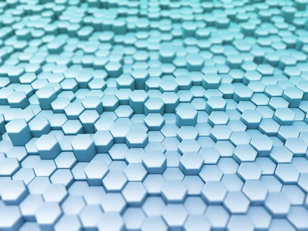 Render Landscape Extruding Hexagons — Stock Photo, Image