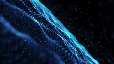 Soyut dijital parçacık dalgası modern teknoloji video tasarımı