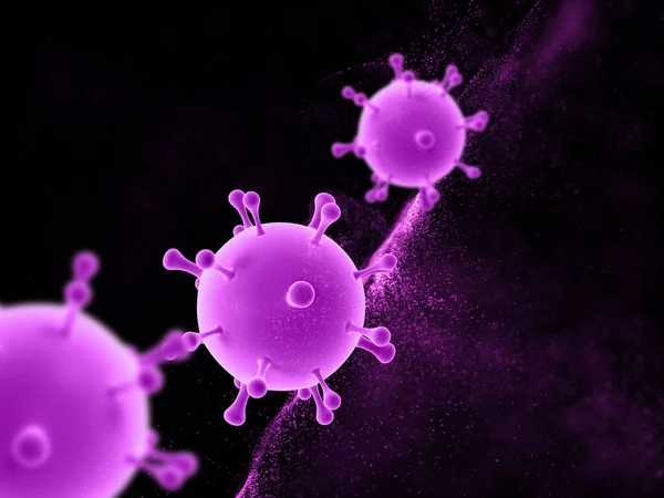 Renderowanie Tła Medycznego Pływających Abstrakcyjnych Komórek Wirusa — Zdjęcie stockowe