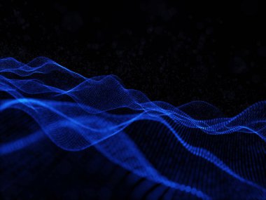 Modern akış parçacık tasarımı ile soyut bir arkaplanın 3B canlandırması