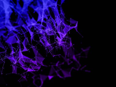 Detaylı düşük poli tasarımı olan üç boyutlu bir arkaplan oluşturma