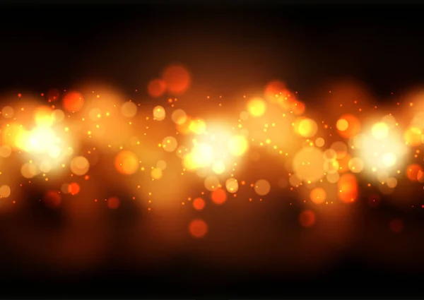 Abstract Background Golden Bokeh Lights Design — Stock Vector