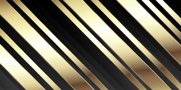 Banner Abstracto Con Diseño Oro Metálico — Vector de stock