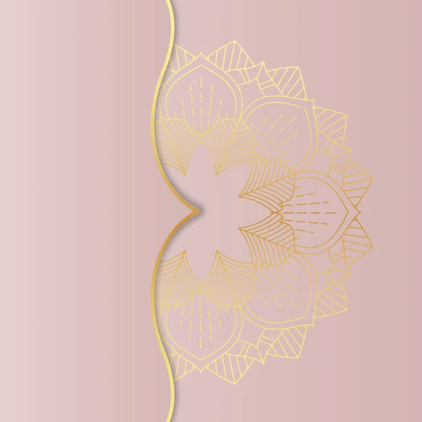 Abstrakte Einladung Hintergrund Mit Dekorativem Gold Mandala Design — Stockvektor