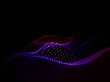 Bir dijital parçacık tekno arkaplanının 3B görüntüleyicisi