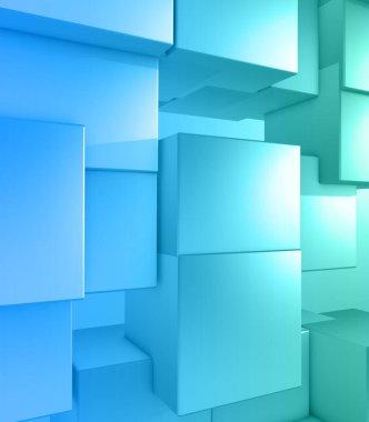 Küpleri dışarı çıkaran modern teknoloji arkaplanının 3 boyutlu canlandırması