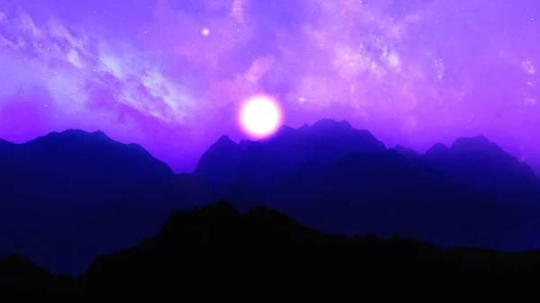 Render Mountains Space Sky — Stock Photo, Image