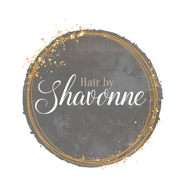 Elegant Met Hand Geschilderd Logo Ontwerp Met Decoratieve Glittergouden Elementen — Stockvector